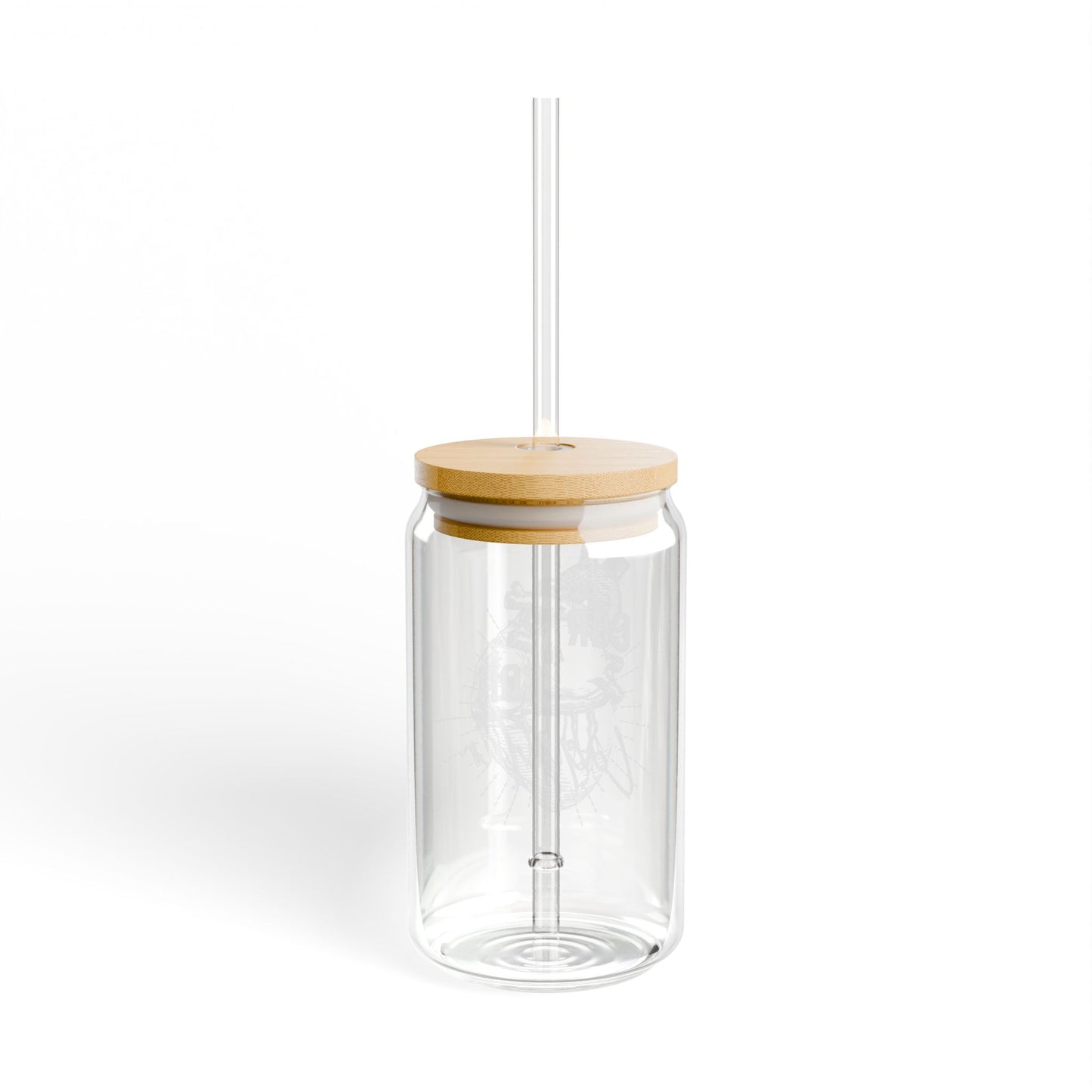 'Cor ad Cor' Glass Coffee Cup with Straw